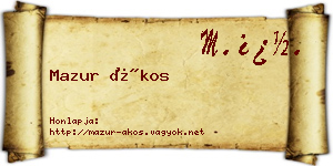 Mazur Ákos névjegykártya