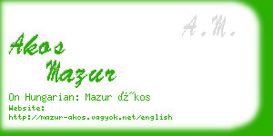 akos mazur business card
